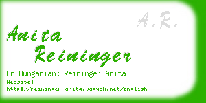 anita reininger business card